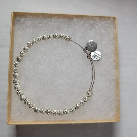 Alex and Ani Silver Tone Mini Silver Tone Fireball Beads Charm Bracelet - Picture 1 of 3